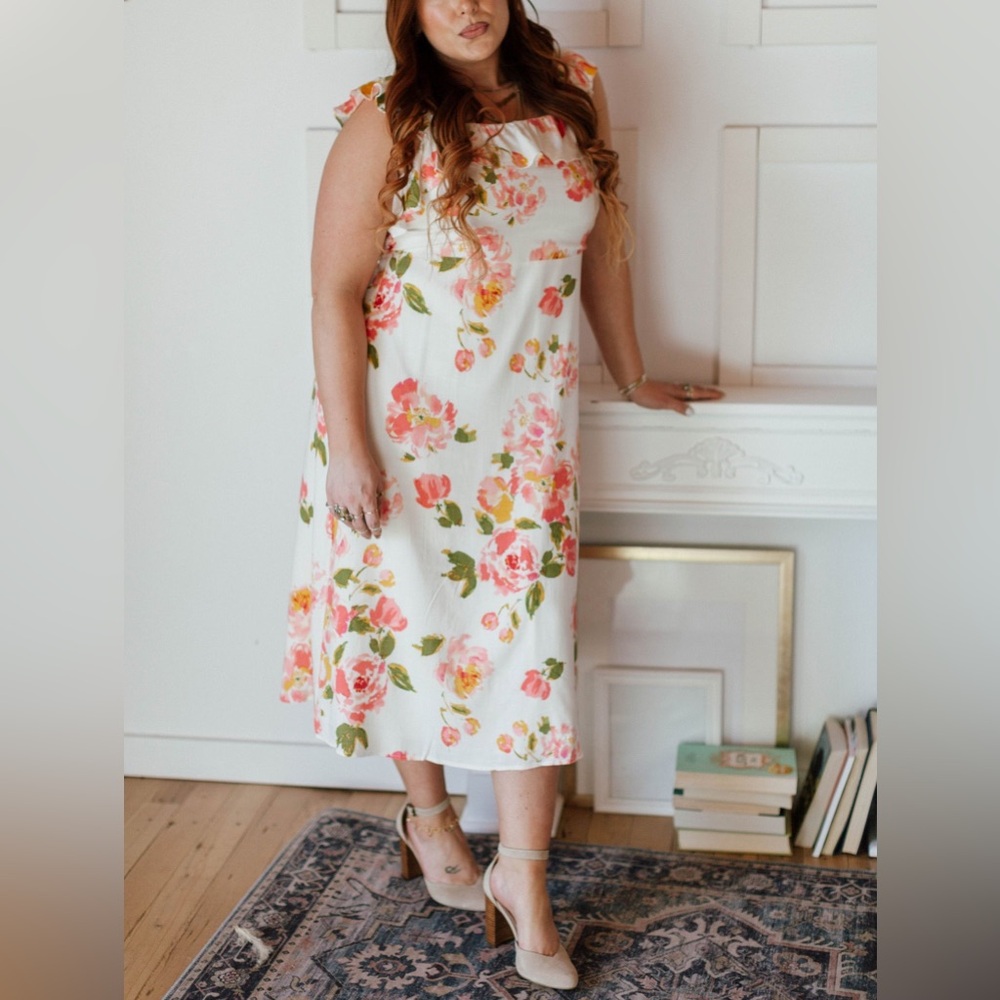 Worn Once - Sugarlips Curve Magdalena Midi Dress in Pink & W… - Picture 11 of 16